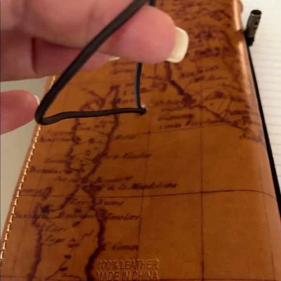 Patricia Nash Leather “Vinci Map Riot Rust” Leather Journal Cover refillable. - Picture 6 of 9